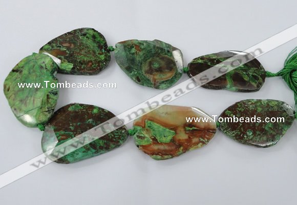 CAG7431 15.5 inches 40*45mm - 45*60mm faceted freeform ocean agate beads