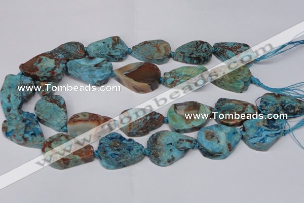 CAG7434 15.5 inches 20*30mm - 25*35mm freeform ocean agate beads