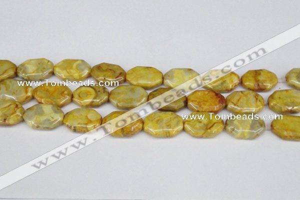 CAG7437 15.5 inches 20*30mm octagonal crazy lace agate beads
