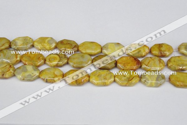 CAG7437 15.5 inches 20*30mm octagonal crazy lace agate beads