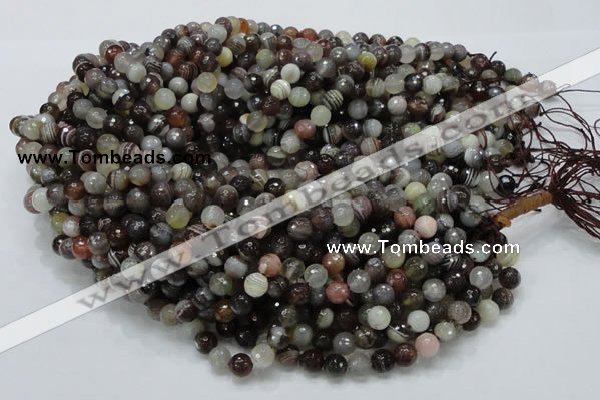 CAG744 15.5 inches 8mm faceted round botswana agate beads wholesale