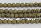 CAG7445 15.5 inches 4mm round plated druzy agate beads wholesale