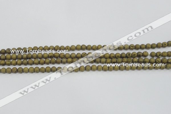 CAG7446 15.5 inches 6mm round plated druzy agate beads wholesale