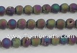 CAG7449 15.5 inches 6mm round plated druzy agate beads wholesale