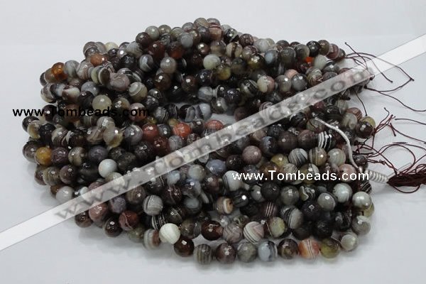 CAG745 15.5 inches 12mm faceted round botswana agate beads wholesale