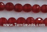 CAG7456 15.5 inches 6mm faceted round matte red agate beads