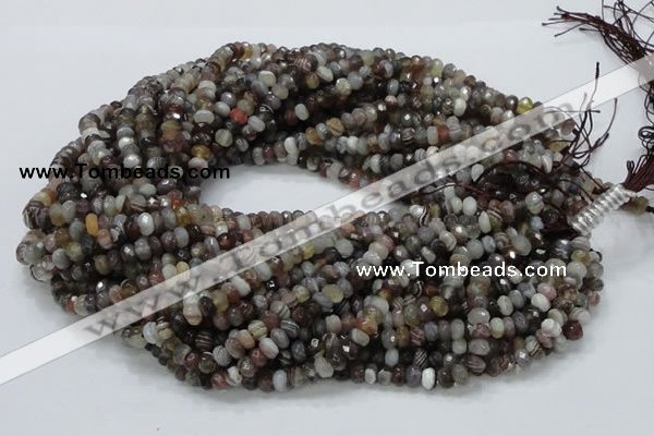 CAG746 15.5 inches 4*6mm faceted rondelle botswana agate beads