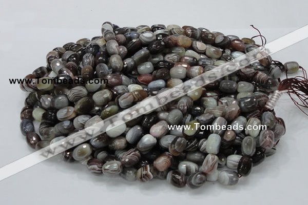 CAG747 15.5 inches 10*14mm faceted egg-shaped botswana agate beads