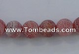 CAG7488 15.5 inches 8mm round frosted agate beads wholesale