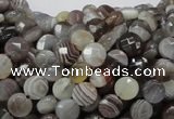 CAG749 15.5 inches 6mm faceted coin botswana agate beads wholesale