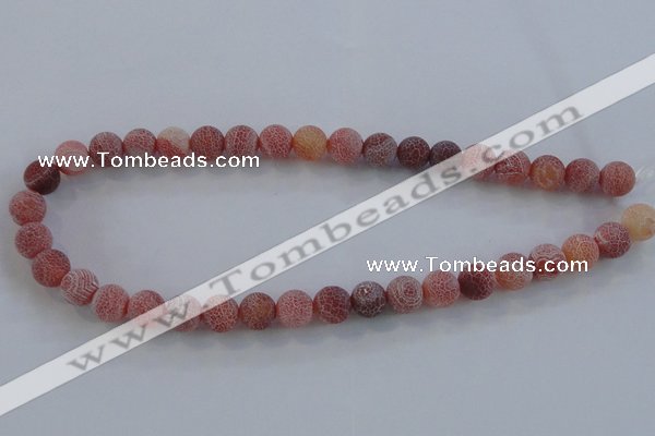 CAG7491 15.5 inches 14mm round frosted agate beads wholesale
