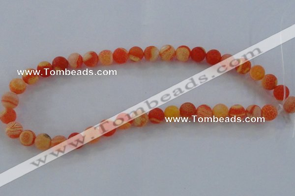 CAG7494 15.5 inches 4mm round frosted agate beads wholesale