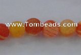 CAG7496 15.5 inches 8mm round frosted agate beads wholesale