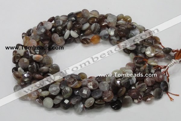 CAG751 15.5 inches 10mm faceted coin botswana agate beads wholesale