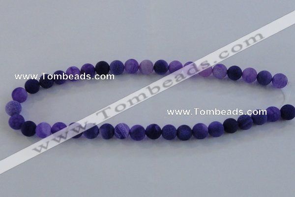 CAG7513 15.5 inches 10mm round frosted agate beads wholesale