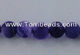 CAG7515 15.5 inches 14mm round frosted agate beads wholesale