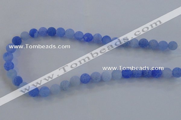 CAG7526 15.5 inches 4mm round frosted agate beads wholesale