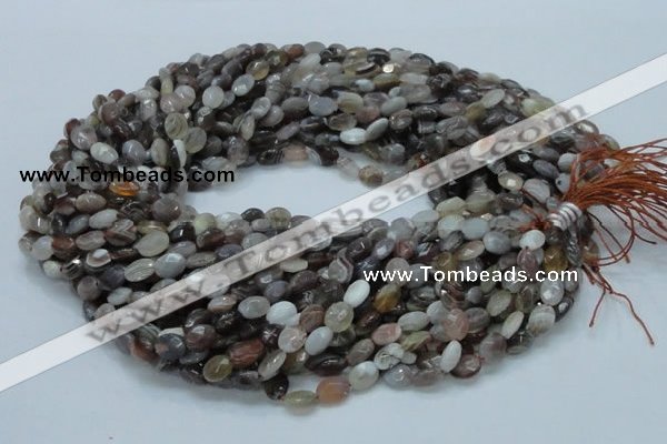 CAG753 15.5 inches 6*8mm faceted oval botswana agate beads