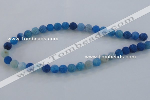 CAG7534 15.5 inches 4mm round frosted agate beads wholesale