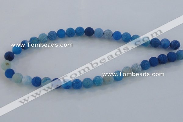 CAG7536 15.5 inches 8mm round frosted agate beads wholesale