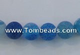 CAG7538 15.5 inches 12mm round frosted agate beads wholesale