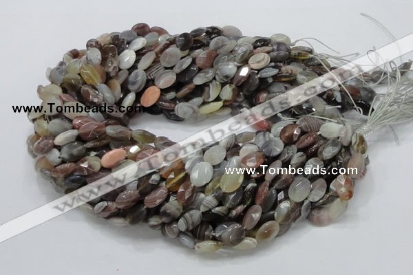 CAG755 15.5 inches 10*12mm faceted oval botswana agate beads