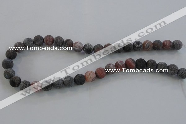 CAG7552 15.5 inches 8mm round frosted agate beads wholesale