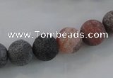 CAG7553 15.5 inches 10mm round frosted agate beads wholesale