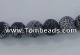 CAG7558 15.5 inches 4mm round frosted agate beads wholesale