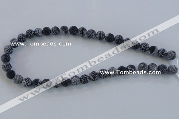 CAG7561 15.5 inches 10mm round frosted agate beads wholesale