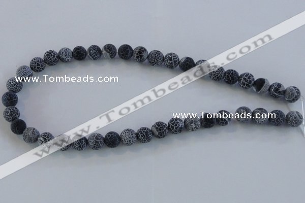 CAG7562 15.5 inches 12mm round frosted agate beads wholesale