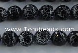 CAG7602 15.5 inches 8mm faceted round frosted agate beads wholesale