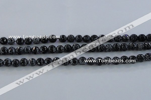 CAG7602 15.5 inches 8mm faceted round frosted agate beads wholesale