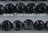 CAG7603 15.5 inches 10mm faceted round frosted agate beads wholesale