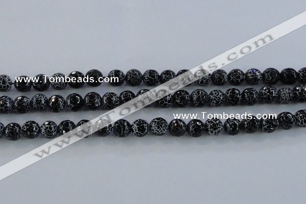 CAG7603 15.5 inches 10mm faceted round frosted agate beads wholesale