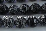 CAG7604 15.5 inches 12mm faceted round frosted agate beads wholesale