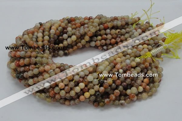 CAG762 15.5 inches 6mm round yellow agate gemstone beads wholesale