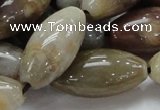 CAG775 15.5 inches 15*30mm rice yellow agate gemstone beads