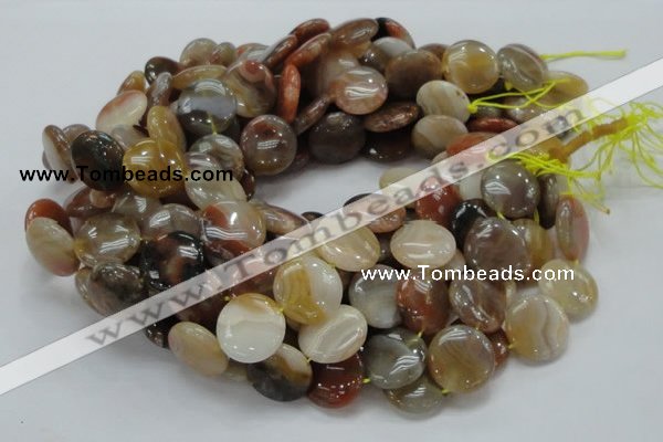 CAG777 15.5 inches 20mm flat round yellow agate gemstone beads