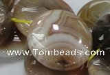 CAG779 15.5 inches 30mm flat round yellow agate gemstone beads