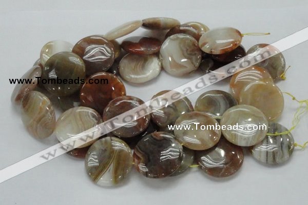 CAG780 15.5 inches 35mm flat round yellow agate gemstone beads