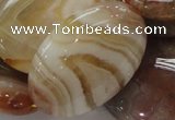 CAG785 15.5 inches 30*40mm oval yellow agate gemstone beads