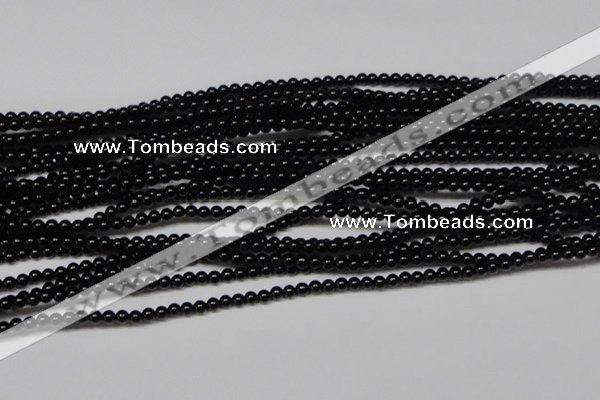 CAG7850 15.5 inches 2mm round black agate beads wholesale