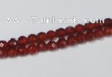 CAG7861 15.5 inches 3mm faceted round red agate beads wholesale