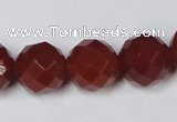 CAG7864 15.5 inches 18mm faceted round red agate beads wholesale