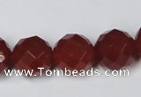 CAG7865 15.5 inches 20mm faceted round red agate beads wholesale