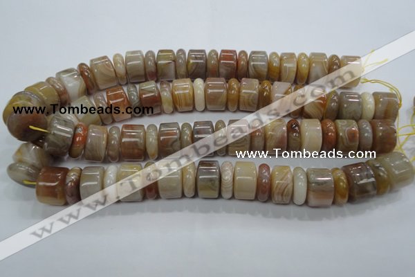 CAG787 15.5 inches 6*18mm & 12*18mm rondelle yellow agate beads