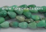 CAG7875 15.5 inches 6*10mm faceted teardrop grass agate beads