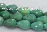 CAG7877 15.5 inches 10*14mm faceted teardrop grass agate beads