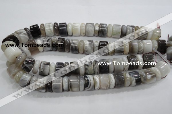 CAG788 15.5 inches 6*18mm & 12*18mm rondelle botswana agate beads